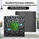 JUUPINE PEO PET Build Plate for Adventurer 5M/5M pro/Ender 3/3 Pro/Ender 3 S1/Ender 3 V2 Neo/Ender 3 Neo 3D printer,Diamond PEO+Carbon Fiber PET Spring Steel Sheet Plate 235x235mm 3D Printer Platform. Wefuit