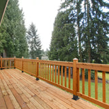 Insaga Decorative 4x4 Post Base, 4x4 Post Bracket (Inner Size 3.6" x 3.6"), Black Powder Coated Deck Railing Bracket, 4x4 Brackets for Wood Posts, Deck Post Support (Set of 4) Insaga