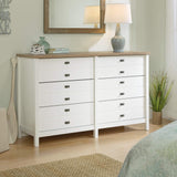 Sauder Cottage Road Dresser, L: 56.77" x W: 19.29" x H: 35.35", Soft White finish Sauder