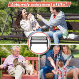 Garden Bench Patio Bench Outdoor Park Bench Metal Outside Porch Chair Seat Cast Iron Steel Frame Sturdy Bench Patio Furniture for Yard Porch Entryway Lawn Decor Deck, Black, 46 in HGS