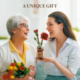 ROBOTIME 3D Puzzles Wooden Artifical Flower Red Carnation DIY Model Building Kit to Build for Adults Bouquet Botanical Collection Craft Brain Teaser Puzzle Creative Gift Home Decor ROBOTIME