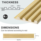 ROOMTEC 4 Packs 94.5” x 5.7” Solid Wood Panels for Wall, Acoustic Wood Slat Wall Panels for Interior Wall Decor，TV Background, Living Room (Oak) ROOMTEC