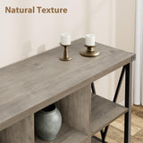 GarveeHome 8 Cube Storage Organizer Bookshelf, Farmhouse Horizontal Bookcase, 62 Inch Wood Storage Bookcase for Entryway, Long Low Bookshelves for Living Room (Grey, 8 Cube Metal) GarveeHome