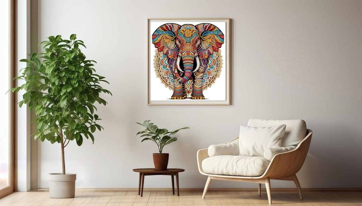 JYXSJYYD 5D DIY Special Shape Diamond Art Kits for Adults,Elephant Diamond Paintings Kits for Beginners,Paint by Diamonds Special Shape Crystal Art Crafts,Home Wall Art Decor 11.8x11.8 in. JYXSJYYD