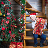 Whaline 5 Rolls 30 Yard Christmas Burlap Ribbon - 1 Inch Snowflake Plaid for Gift Wrapping, Winter Xmas Decorations, DIY Crafts, Wreath Bow Making Supplies Whaline