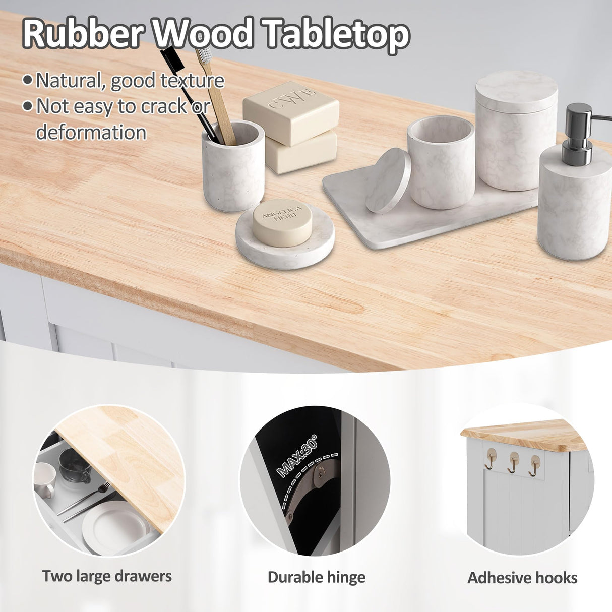 Spurgehom Double Tilt Out Trash Cabinet Kitchen Waste Bins,2x13 Gallon Laundry Hamper Tilt Out Trash Can Cabinet,Pet Proof Trash Can for Living Room,White Spurgehom