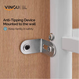 VINGLI Loft Bed Twin for Kids Loft Bunk Bed Frame with Stairs/Flat Ladder Rung,Metal Single Loft for Adults, No Box Spring Required, White VINGLI