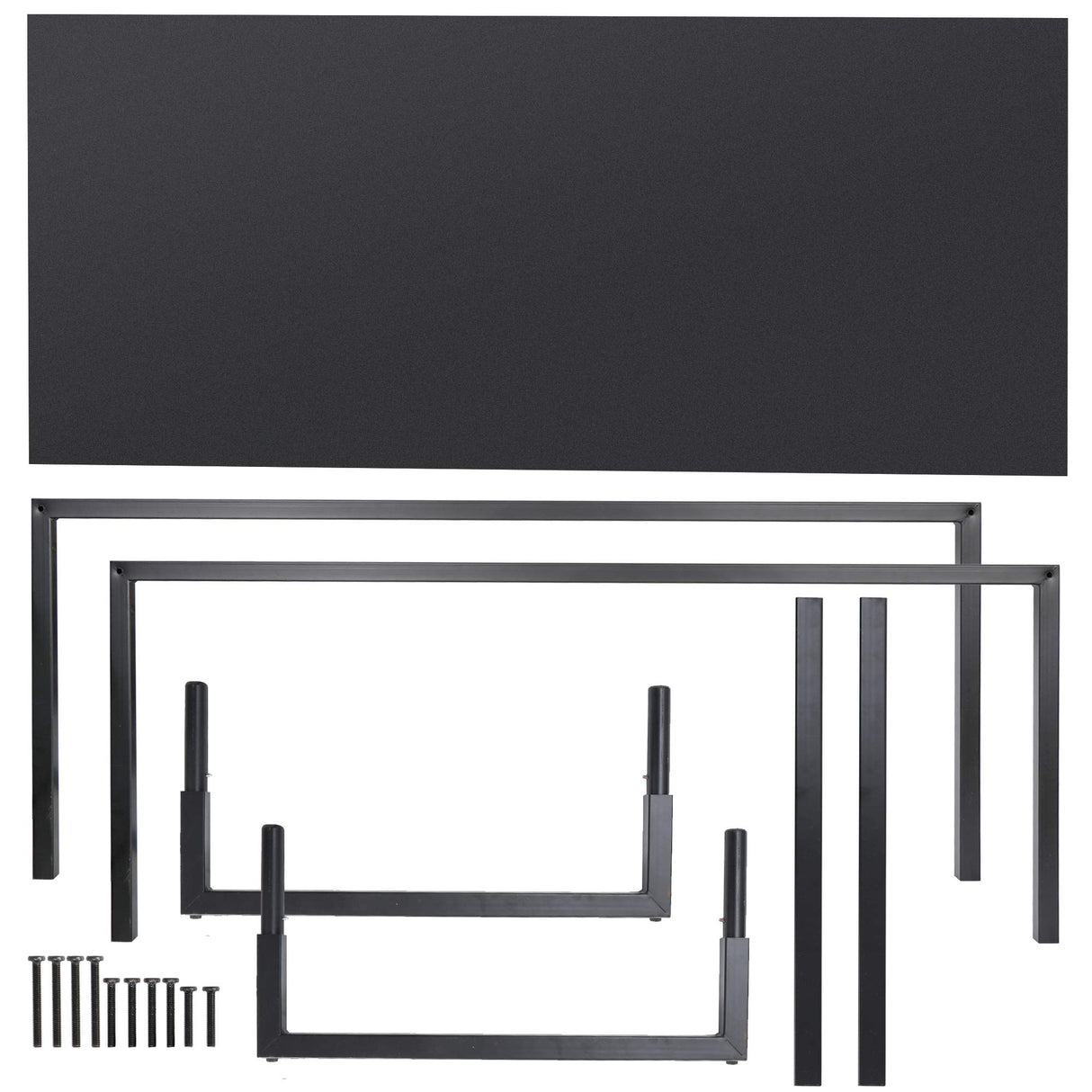 SUPER DEAL Computer Desk 55 Inch Modern Sturdy Office Desk PC Laptop Notebook Simple Writing Table for Home Office Workstation, Black SUPER DEAL