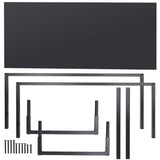 SUPER DEAL Computer Desk 55 Inch Modern Sturdy Office Desk PC Laptop Notebook Simple Writing Table for Home Office Workstation, Black SUPER DEAL