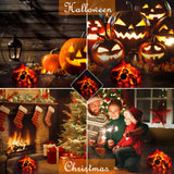 Bestview LED Simulation Charcoal Flame Lamp Fake Campfire Night Light, 3D Fake Fireplace Fire Pit Firewood Lamp with Realistic Log Flameless Candle Battery Operated, Halloween Christmas Decorations Bestview