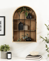 Kate and Laurel Megara Farmhouse Wooden Floating Bathroom Cabinet for Over Toilet Storage, 16x5x24, Natural Kate and Laurel