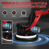 IMQUALI Drywall Sander with Vacuum Dust Collector(02/11/2025 Upgraded) 8-Amp Popcorn Ceiling Removal Tool with 7 Variable Speed 800-1800RPM, Extendable Handle, LED Light, 12pcs Sanding Discs, Red IMQUALI