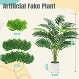 Der Rose 28'' Artificial Palm Tree Large Fake Tropical Faux Plants Indoor and Outdoor for Home Bathroom Porch Outside Patio Decor (White Pot) Der Rose