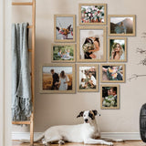 LUCKYLIFE Picture Frame Set 10-Pack, Gallery Wall Frame Collage with 8x10 5x7 4x6 Frames in Natural Woodgrain Finishes LUCKYLIFE