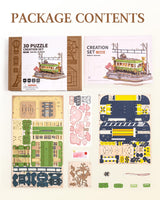 Wowood 3D Wooden Puzzles for Adults-Sakura Journey Tram, Model Car Kits Building Set for Adults, DIY Hobby Craft Kits Creative Gift STEM Toy for Girls Boys (223PCS) Wowood