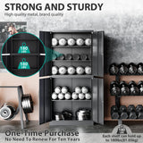 Metal Storage Cabinet with 3 Adjustable Shelves,Garage Storage Cabinet with Lock,Black Metal Cabinet with Locking Doors,Steel Cabinet 4 Doors,71" Lockable Storage Cabinet for Garage,Home,Office SISESOL