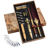Hethrone Feather Pen and Ink Set - Quill Pens Calligraphy Pen Set Fountain Dip Pen Hethrone