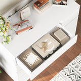 FOTOSOK White Dresser with 19.5'' Deeper Depth, White Chest of Drawers Modern Dresser for TV Stand, Nursery Dresser Wide Storage Chests of Drawer with Door, Deep Drawers and Wide Storage Space FOTOSOK