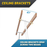 MonsterRax Garage Ceiling Storage Rack - Heavy Duty 400 lb Capacity, Adjustable Shelving, Ceiling Mount, 3x6 White (12"-21") MonsterRAX Storage Solutions