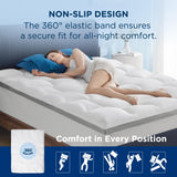 Bedsure Mattress Topper Queen - Pillow Top Queen Mattress Protector with 8-21 Inches Deep Pocket, 800 GSM Extra Thick Waterproof Bed Pad Fitted, Soft Cover Bed for Home, Bedroom, Hotel - White Bedsure