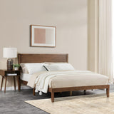 MT EDITION Wood Queen Size Bed Frame,Wooden Queen Platform Bed Frame with Headboard,Sturdy Rubber Modern Home Style Bed Frame for Bedroom (Queen) MT EDITION