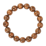anzhongli Prayer Beads Bracelet 12MM for Men and Women Beaded Bracelet Sandalwood Elastic(12mm 17 beads Tiger skin) anzhongli