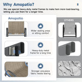 Amopatio 3 Piece Patio Set, Outdoor Stackable Dinging Chairs for All Weather, Breathable Garden Furniture for Backyard Deck, Brown Amopatio