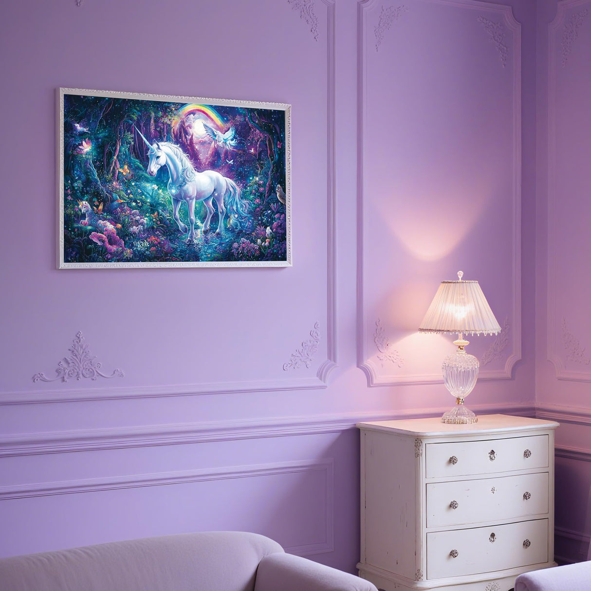 1000 Piece Puzzles for Adults,Glitter Unicorn Jigsaw Puzzle,Rainbow Forest Puzzles 1000 Pieces,Creative Games and Gifts Difficult Fantasy Puzzle Home Decor Toy for Adults (27.5"x19.6"), 1:1 Poster lamplig