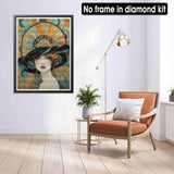 LOMSIOY Diamond Art Painting Kits Woman for Adults Paint with Diamond Art Abstract Art, Round Full Drill Crystal Rhinestone Crafts Gem Arts for Home Wall Decor 12x16 inch LOMSIOY