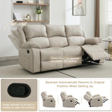GNMLP2020 Reclining Loveseat Sofa Leather Recliner Sofa 3 Seater Couch for Living Room, Home Theater Seating(3 Seat,Beige) GNMLP2020