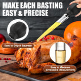 SCHVUBENR Large Turkey Baster with Cleaning Brush - Premium Baster Tool for Cooking - Easy to Use and Clean - Powerful Bulb Baster Syringe - Dishwasher Safe - Flavor Meat Poultry, Beef, Chicken(Black) SCHVUBENR