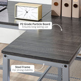 HOMCOM 83" Two Person Computer Desk with 2 Storage Shelves, Double Desk Workstation with Book Shelf, Long Desk Table for Home Office, Black HOMCOM