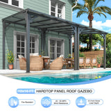AirWire 10x16 FT Gazebo Pergola Awnings for Patio with Hardtop Gazebos on Clearance Patio Covers for Shade and Rain, Lean to Gazebo Sunroom Patio Canopy Outdoor Pergolas for Patios,Decks,Backyard AirWire