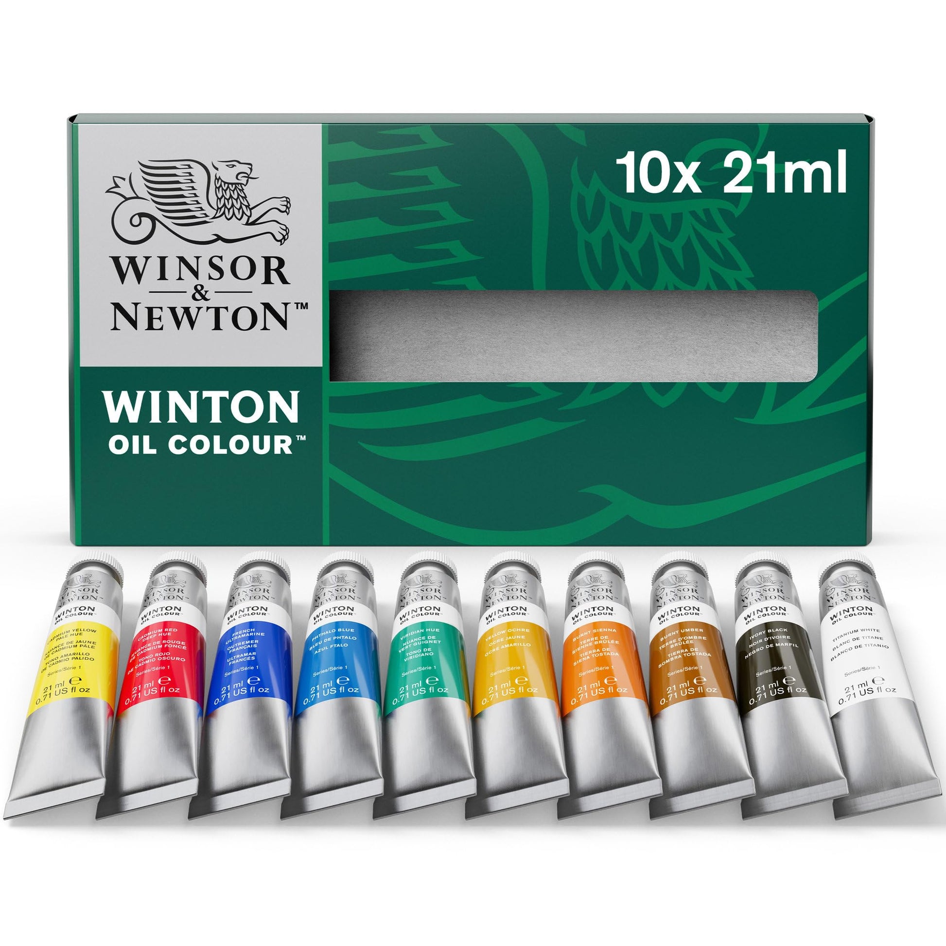 Winsor & Newton Winton Oil Color Paint, Basic Set, 10 x 21ml Tubes - WoodArtSupply