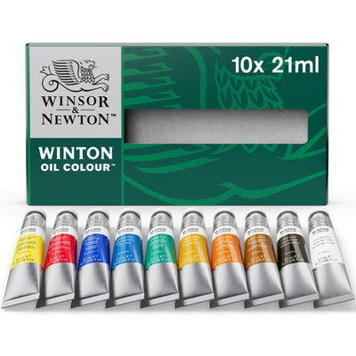 Winsor & Newton Winton Oil Color Paint, Basic Set, 10 x 21ml Tubes