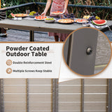 Devoko Patio Dining Table for 6 Outdoor Patio Table 59" x 35" Weather-Resistant Rectangular Table for Deck, Garden, Backyard Devoko