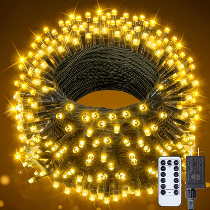 66FT 200 LED Christmas Tree Lights, Twinkle Fairy Lights String with 8 Flashing Modes String Lights for Indoor Bedroom Outdoor Christmas Trees Garland Wreath Holiday Decorations, Warm White