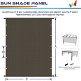 Windscreen4less 10'x18' Outdoor Pergola Replacement Shade Cover Canopy for Patio Privacy Shade Screen Panel with Grommets on 2 Sides Includes Weighted Rods Breathable UV Block Brown-Customized Windscreen4less