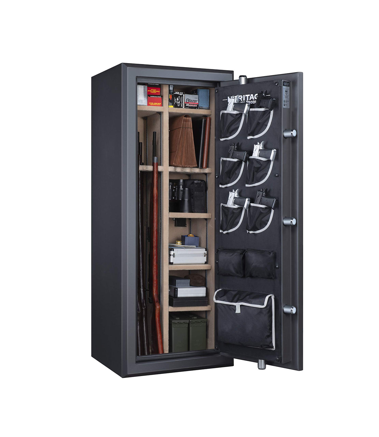 Heritage Security Products 24-Gun Fireproof and Waterproof Safe with Electronic Lock, Dark Silver 24ESSH Heritage Security Products