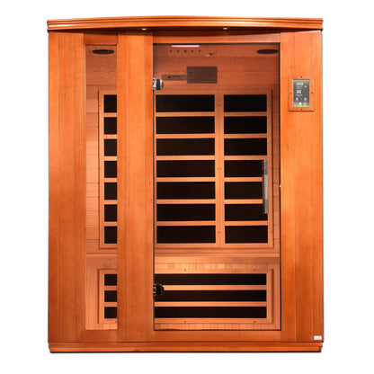 Dynamic Lugano 3-Person Low EMF (Under 8MG) FAR Infrared Sauna (Canadian Hemlock) - WoodArtSupply