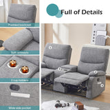 RIHEREFY Loveseat Recliner Sofa, Wall Hugger Recliner, Manual Reclining Loveseat with Console for Living Room, Home Theater, RV(Dark Gray) RIHEREFY