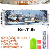 SKRYUIE 5D Large Diamond Painting Kits Landscape - DIY Diamond Art Kits for Adults Cabin, Full Round Drill - Crystal Embroidery Cross Stitch - Craft for Wall & Office Decor - 12x30 inch / 30x80 cm C9 SKRYUIE