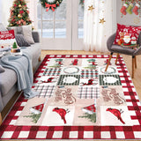 WONGS BEDDING Area Rug 3' x 5' Christmas Cardinal Washable Bedroom Rug Holiday Entryway Indoor Non-Slip Mat Small Throw Rugs for Kitchen Living Room Low-Pile Outdoor Floor Decoration Carpet WONGS BEDDING