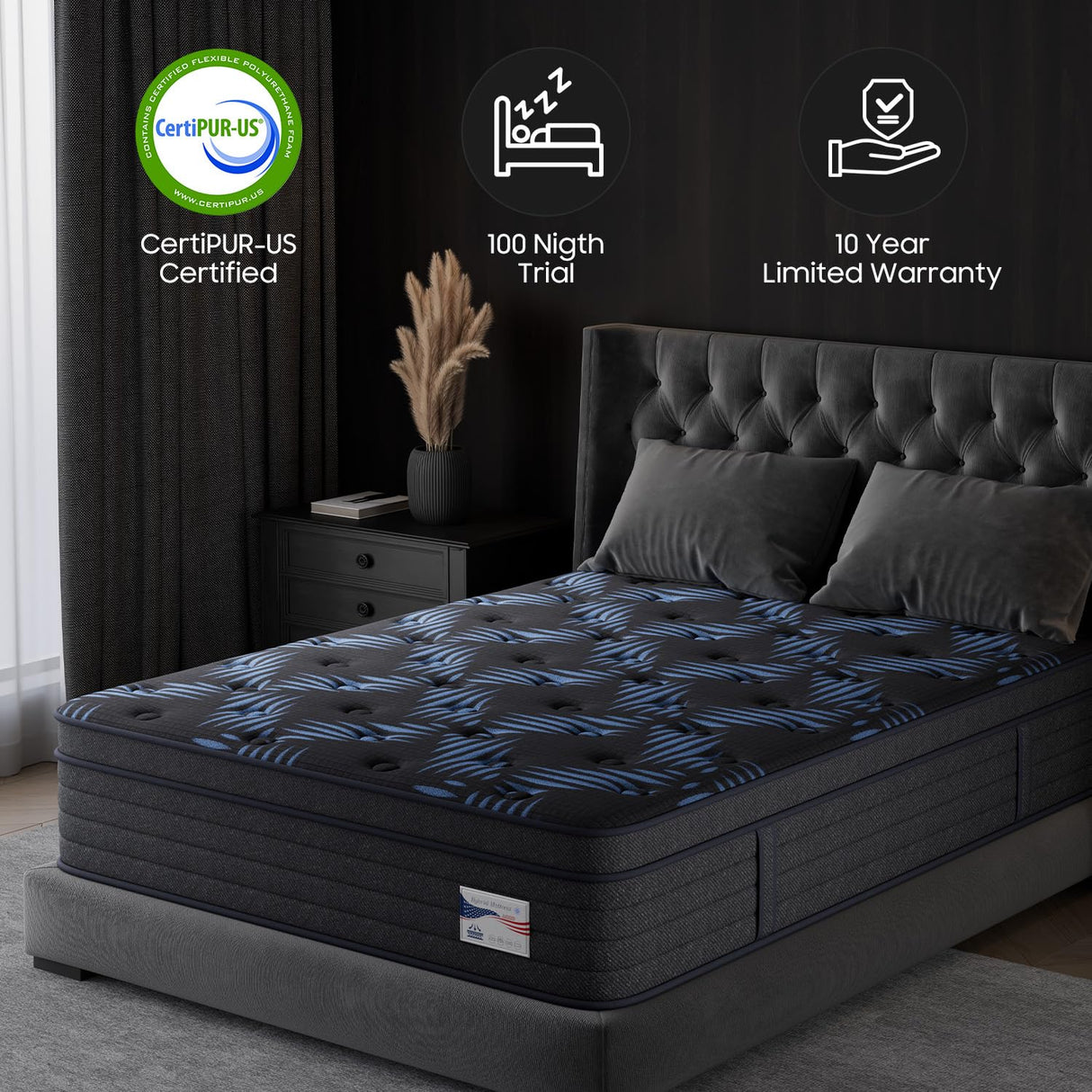 Nedersal Full Mattress 10 Inch,10 Inch Deep Sleep Mattress Extra Lumbar & Shoulder Support,Fiberglass Free, No Odor,365 Night Trial - Forever Warranty,CertiPUR-US Certified Nedersal