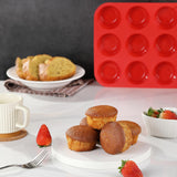 MONGSEW Silicone Muffin Pan, 12 Cups Non Stick Cupcake Pan, Great for Making Muffin Cakes, Bread, Tart, BPA Free and Dishwasher Safe MONGSEW
