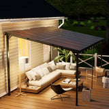 Yalissey 10'×14' Patio Gazebo with Waterproof Fuzzy Strip, Innovative Base Support Pergola, Wall Mounted Gazebo for Backyard, Decks, Garden Yalissey