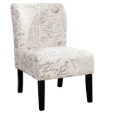 Roundhill Furniture Capa Print Fabric Armless Contemporary Accent Chair, Script Roundhill Furniture