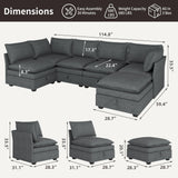 NicoHali Large Sectional Couches for Living Room, Modular Sectional Sofa Couch Set, Convertible U/L Shaped Sofa Couch with Storage, Cloud Sofas for Living Room(Dark Grey) NicoHali