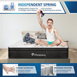 elitespace Queen Mattress,12 Inch Memory Foam Hybrid Mattresses in a Box with Individual Pocket Spring,for Pressure Relief & Motion Isolation Queen Size Mattress,CertiPUR-US. elitespace