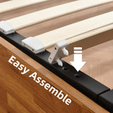 Zanmintaobo King Size Lift Up Storage Platform Bed Frame, Wood Bed Frame with Metal & Slats Support, Wooden Bed Frame Without Headboard, No Box Spring Needed, Easy Assembly, Rustic Brown Zanmintaobo